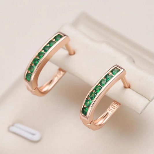 Elegante grønne krystalløredobber