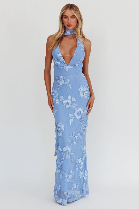 Cipriana maxikjole – mesh-eleganse