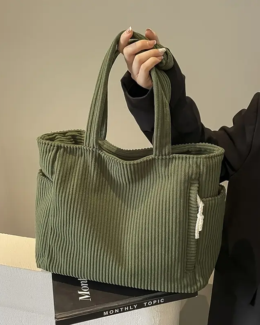 Tilda | Ribbet stoffveske med snøring