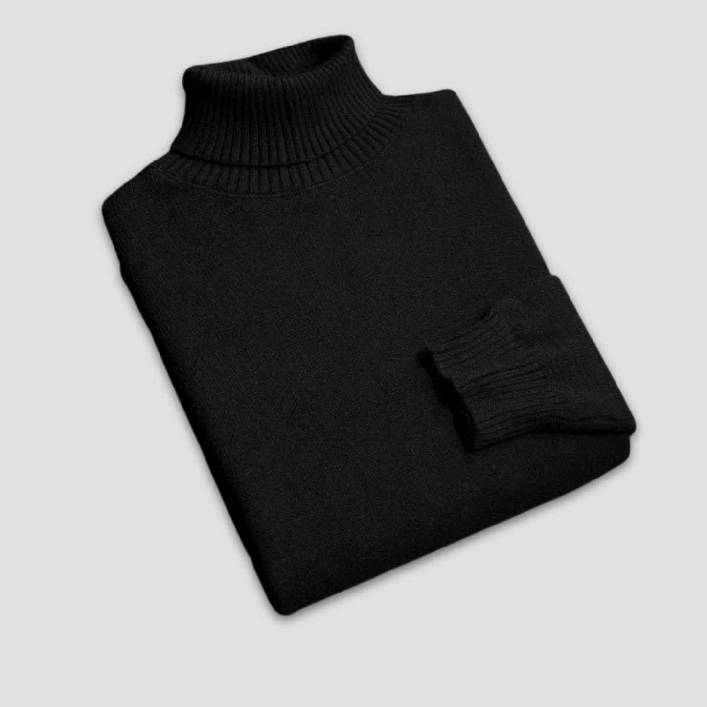 Ensfarvet høyhalset herregenser