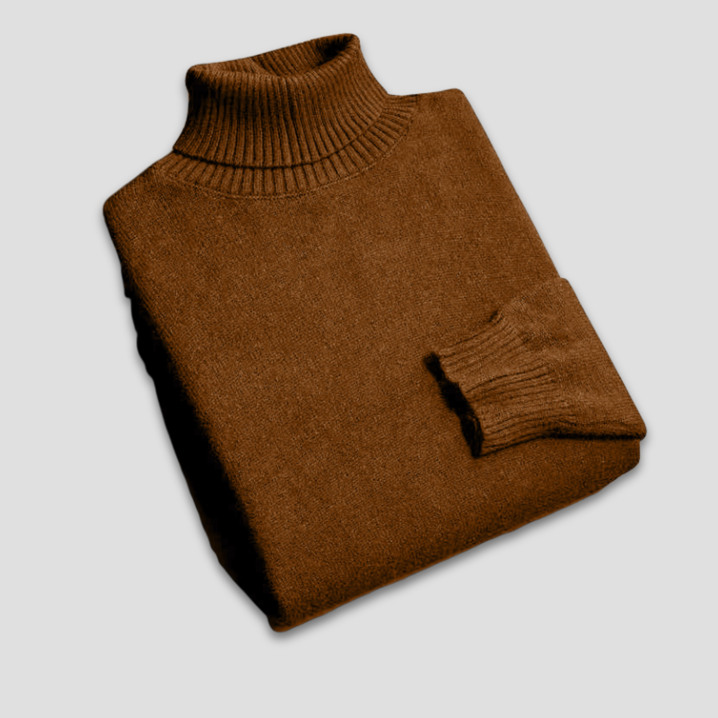 Ensfarvet høyhalset herregenser