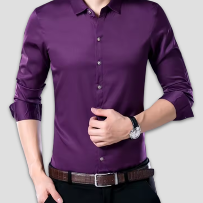 Skrynkelfri herre-longsleeve