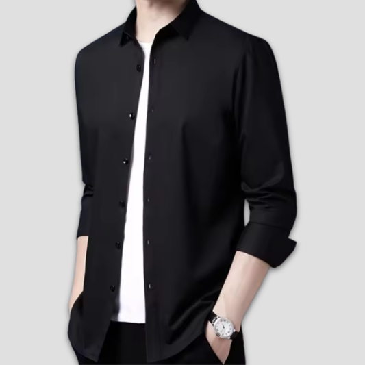 Skrynkelfri herre-longsleeve