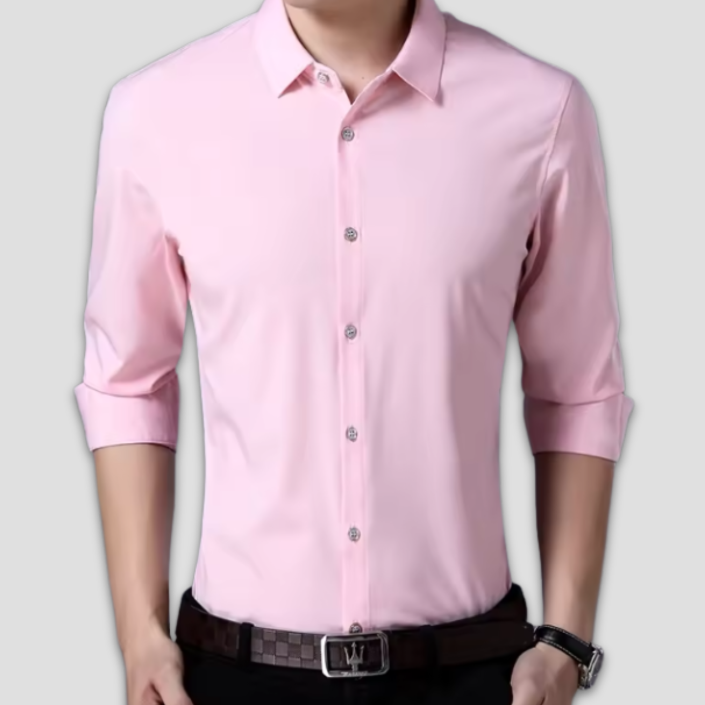 Skrynkelfri herre-longsleeve