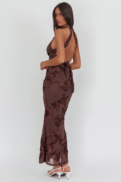 Cipriana maxikjole – mesh-eleganse