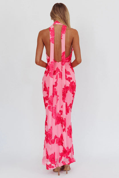 Cipriana maxikjole – mesh-eleganse