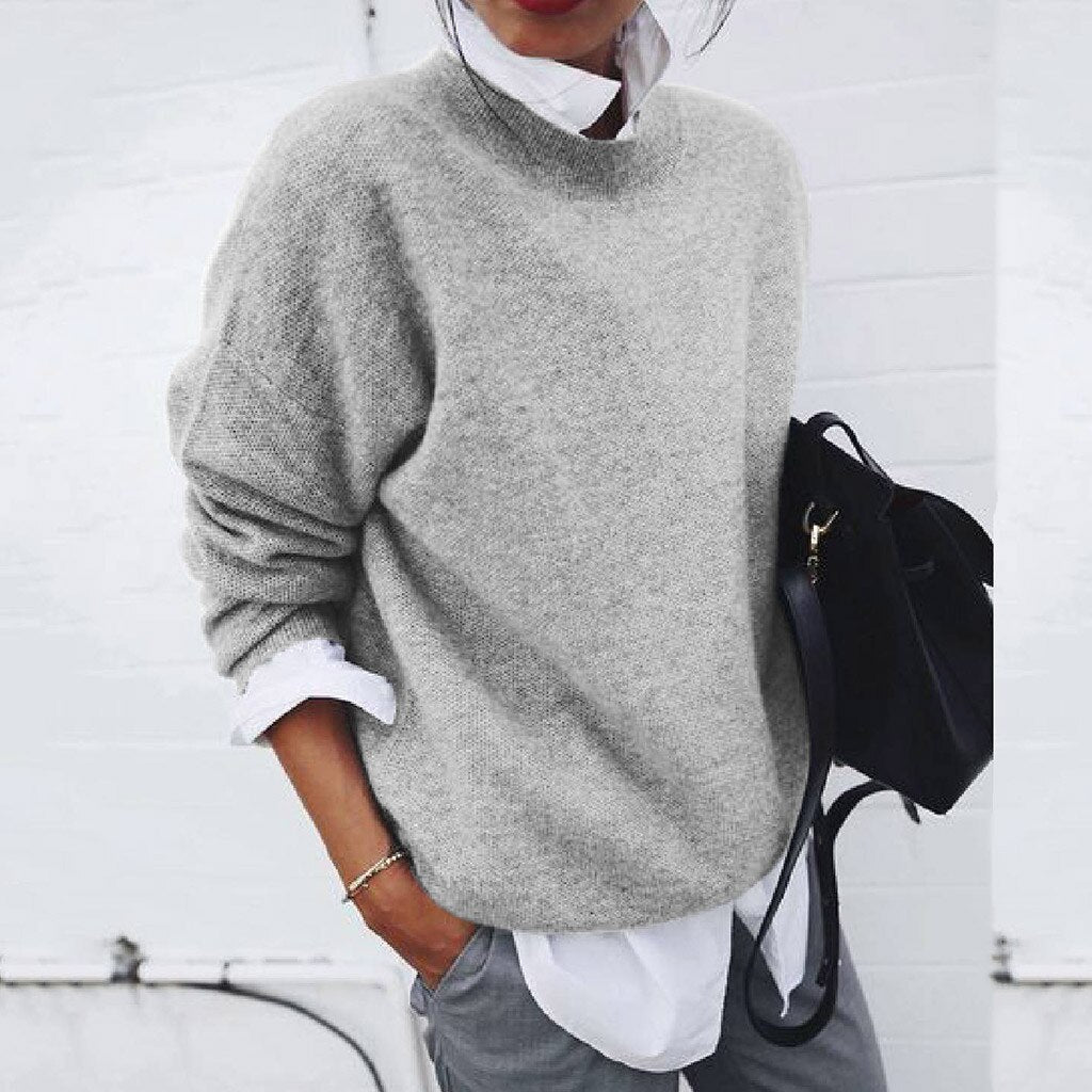 Tonje | Myk, oversized genser med rund hals