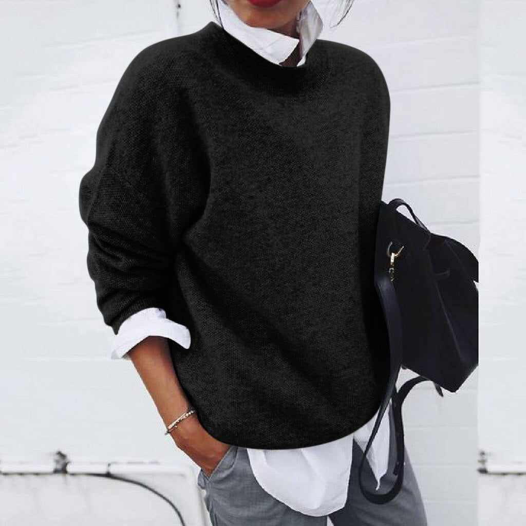 Tonje | Myk, oversized genser med rund hals